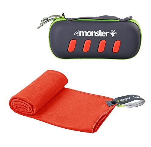 4Monster Mikrofaser Handtücher in 7 Farben, Saugfähiges Sporthandtuch Ultra Leicht, Schnelltrocknendes Reisehandtuch für Fitness Sport Sauna Yoga Reisen Rot 40 x 80 cm (S) von 4Monster