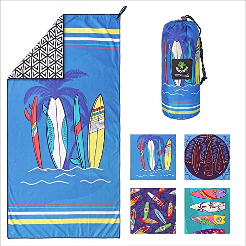 4Monster Mikrofaser Strandtuch Ultra Leicht, Sandabweisendes Handtuch Schnelltrocknend, Saugfähiges Sporthandtuch für Strand Pool Wassersport Yoga Fitness (Windsurfen-D, 80 x 160 cm) von 4Monster