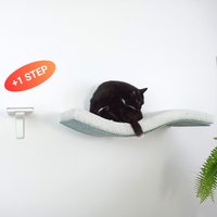 Bundle Cat Shelf + 1 Wandschritt, Regale An Der Wand Montiert, Floating Barch Bed Mit Abnehmbarem Und Waschbarem Kissen, Katzenmöbel von 4MyPetShop