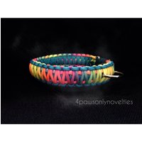 Neu Blau Mit Regenbogen Krawatte-Dye Paracord Kragen | Custom Size von 4PawsOnlyNovelties
