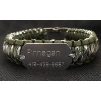 Paracord Hundehalsband Mit Angebrachtem Id-Tag | Farben Nach Wahl, Personalisierte Hundemarke, Made in Usa, Benutzerdefinierte Größe von 4PawsOnlyNovelties
