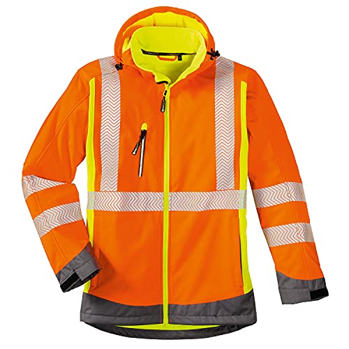 4Protect Warnschutz Softshelljacke "Houston", 1 Stück, leuchtorange/-gelb/grau, 3470-L von 4Protect