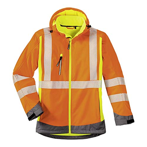 4Protect Warnschutz Softshelljacke "Houston", 1 Stück, leuchtorange/-gelb/grau, 3470-XL von 4Protect