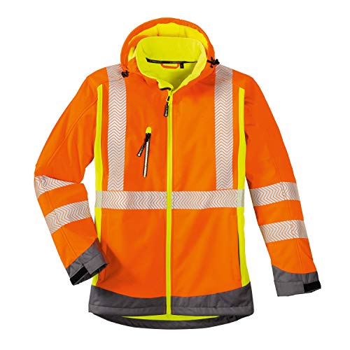 4Protect Warnschutz Softshelljacke "Houston", 1 Stück, leuchtorange/-gelb/grau, 3470-XL von 4Protect