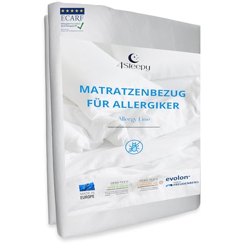 4Sleepy Matratzenbezug für Allergiker - Milbenbezug Matratze 140x200 - waschbarer Matratzenschutz - Anti Milben Encasing, bis 28cm Höhe (140x200x28) von 4Sleepy