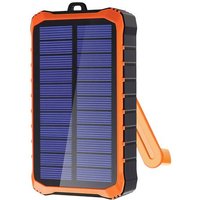 4Smarts Prepper Solar Powerbank 12000 mAh Li-Ion Schwarz, Orange LED Taschenlampe, Outdoor von 4Smarts