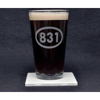 Monterey, Ca California Telefon-Code 831 Geätztes Bier-Pint-Glas - Made in Usa West Coast Drinkware Cali von 4TheAdventure