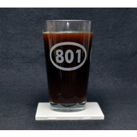Salt Lake City Ut Utah Telefon Area Code 801 Geätztes Bier Pint Glas - Made in Usa Wild West Drinkware von 4TheAdventure