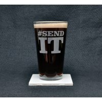 Send It Or #send Outdoor Extreme Sport Themen Geätztes Bier Pint Glas - Made in Usa | Spezialanfertigung Möglich von 4TheAdventure