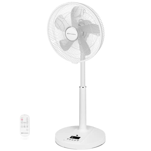 4UMOR Standventilator leise mit Fernbedienung 9 Geschwindigkeiten 4 Betriebsmodi und 9H Timer mit LED Display, Tischventilator mit Höhenverstellung 90° Oszillation, 26W, Weiß 4UMOR Standventilator leise mit Fernbedienung 9 Geschwindigkeiten 4 Betriebsmodi und 9H Timer mit LED Display, Tischventilator mit Höhenverstellung 90° Oszillation, 26W, Weiß von 4UMOR