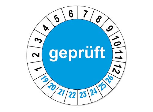 Prüfplaketten GEPRÜFT Ø 25mm Folienaufkleber auf Rolle rot Prüfplaketten GEPRÜFT Ø 25mm Folienaufkleber auf Rolle rot von 4WAY Verlag
