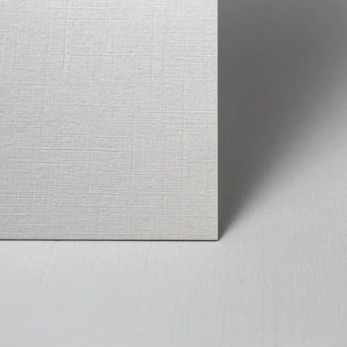Weißer Leinenkarton, 300 g/m², dickes Kartonpapier, Karte zum Bedrucken, Karton zum Basteln und selbstgemachte Kartenherstellung, 10 Blatt (A3, 420 mm x 297 mm) von 4aboxes ltd