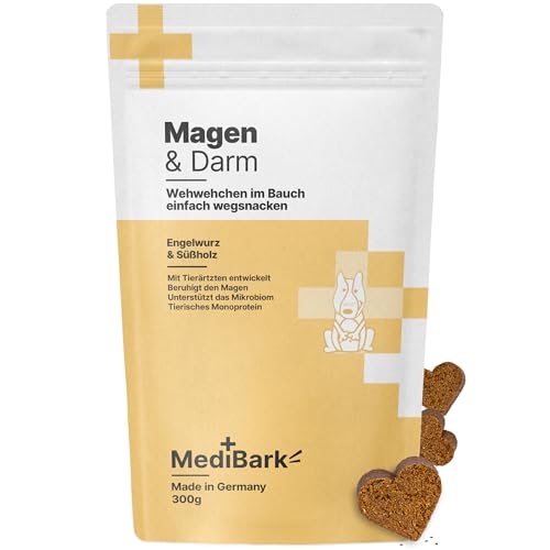 4barks MediBark Magen & Darm - Hundeleckerli mit Engelwurz & Süßholz - für Verdauung & Darmflora - fördert das Immunsystem - Glutenfrei & Zuckerfrei - Leckerlis bei Übelkeit & Durchfall - 450 Stück von 4barks