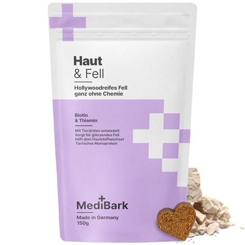 MediBark Haut & Fell - Hundeleckerli mit Biotin & Thiamin - Schutz vor Haarausfall & Dermatose - Glutenfrei & Zuckerfrei - Anti-Schuppen & Anti-Juckreiz Leckerlis - 450 Stück (450 Stück) von 4barks