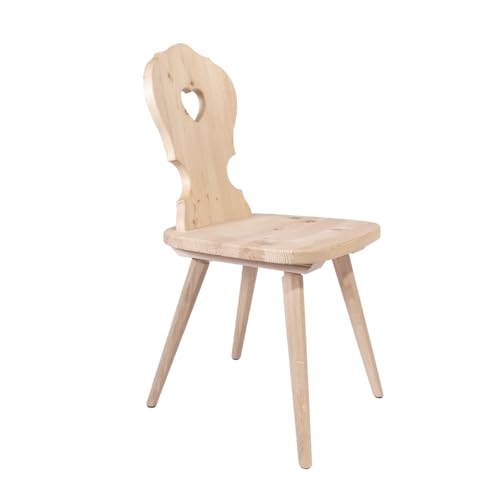 4betterdays.com NATURlich leben! 2er Set Bauernstühle Zirbe unbehandelt - Massivholz | B 41 x T 38 x H 87 cm | Handwerk aus Südtirol - Stuhl mit Herz - 2X Landhausstühle Holz von 4betterdays.com NATURlich leben!
