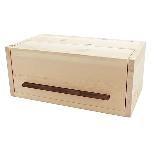 4betterdays.com NATURlich leben! Brotkasten Vollholz mit Nussgriff und Klappdeckel - 45 x 25 x 16 cm - Vollholz von 4betterdays.com NATURlich leben!