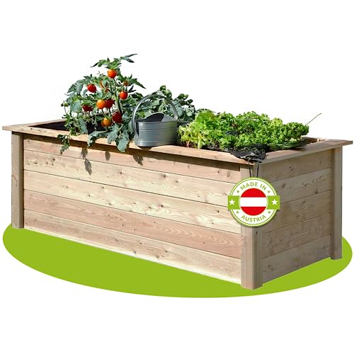 4betterdays.com Hochbeet aus Gebirgslärche Mit Anleitung - 206x92x80cm - Made in Austria - Holz, für Garten, Mit Abdeckung, Außenbereich - Ohne Frühbeetaufsatz von 4betterdays.com NATURlich leben!