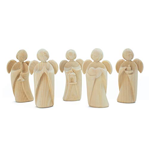 4betterdays.com NATURlich leben! Klassische Schutzengel aus Zirbenholz - 5er Set - Geschenk für Liebe Menschen - kleine Holzengel - Handwerk aus Südtirol von 4betterdays.com NATURlich leben!