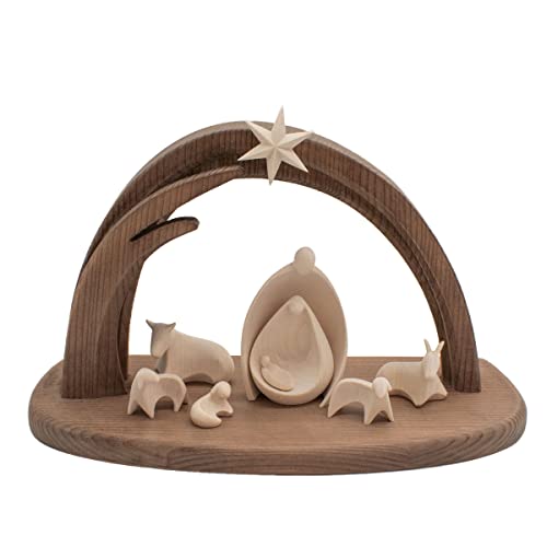 4betterdays.com NATURlich leben! Komplettset Krippe ‘Heilige Nacht’ | 8-teilig | minimalistisch & edel | Made in Südtirol | klein 29 x 13 x 20 cm von 4betterdays.com NATURlich leben!