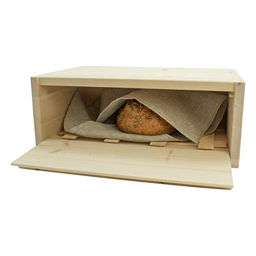 4betterdays.com NATURlich leben! Premium Brotkasten aus Zirbenholz - Brotdose mit Einlegegitter & Bäckerleinen - Hergestellt in Österreich von 4betterdays.com NATURlich leben!