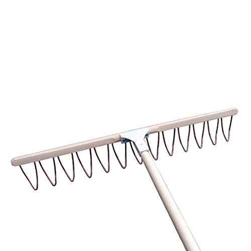 Rechen/Drahtbügelrechen mit Lindenholzstiel - Anzahl V-Zinken: 13 - Rechenjoch aus Buchenholz - Länge: 180 cm, Breite: 79 cm - Handarbeit aus Österreich von 4betterdays.com NATURlich leben!