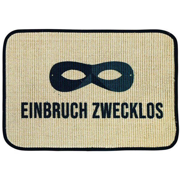 4betterdays Fußmatte | 'Einbruch zwecklos' | 45 x 90 cm | Sisal | Naturlatex von 4betterdays