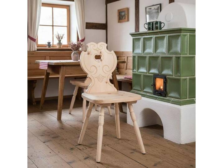 Bauernstuhl aus Zirbenholz I 'Sitwell Native' B 41 x T 38 x H 86 cm rustikal Herzgriff Schnitzarbeiten Handwerk aus Südtirol Bauernstuhl aus Zirbenholz I 'Sitwell Native' B 41 x T 38 x H 86 cm rustikal Herzgriff Schnitzarbeiten Handwerk aus Südtirol von 4betterdays