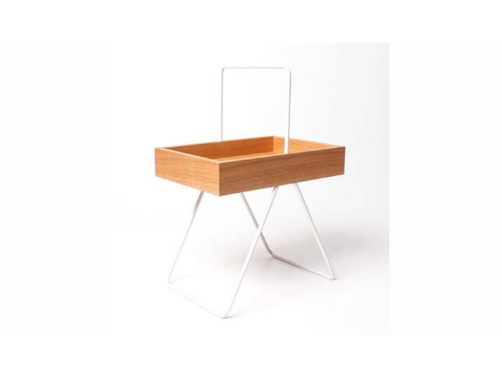 Beistelltisch 'Emil' L 49 x B 34 x H 72 cm Eiche geölt mit Tragegriff Made in Germany von 4betterdays