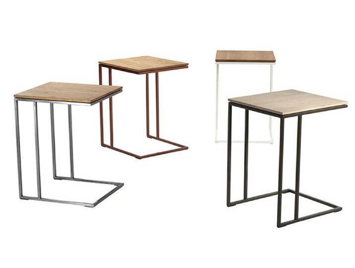 Beistelltisch KUUB Designtisch aus Naturstahl mit Eichenplatte verschiedene Ausführungen von 4betterdays