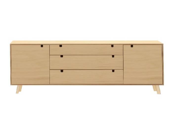 Design mit System - Lowboard 'Ida' B 202 x H 75 x T 54 cm Birkenholz Echtes Handwerk Made in Austria von 4betterdays