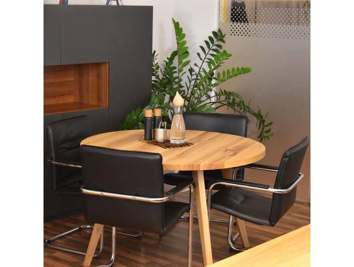 Eleganter Massivholztisch 'Peter' rund DM 120 x H 76 cm in verschiedenen Holzarten mit abnehmbaren Beinen Handwerk aus Österreich Eleganter Massivholztisch 'Peter' rund DM 120 x H 76 cm in verschiedenen Holzarten mit abnehmbaren Beinen Handwerk aus Österreich von 4betterdays