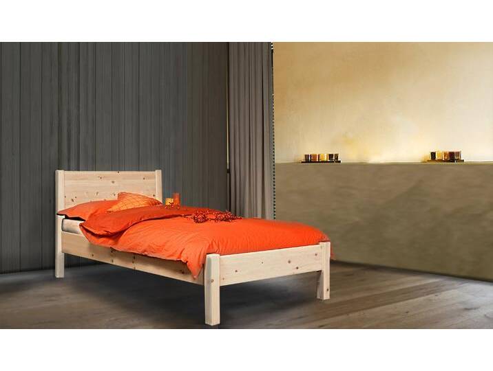 Klassisches Einzelbett 'Dream Base' mit Rückenlehne B 90 x L 200 cm verschiedene Holzarten Made in Südtirol von 4betterdays