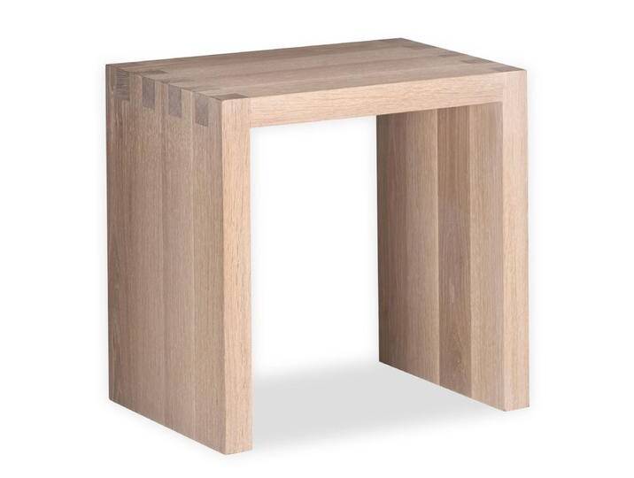 Massivholzhocker KUUB Eiche oder Nussbaum geölt B 45 x T 35 x H 45,5 cm Made in Germany von 4betterdays