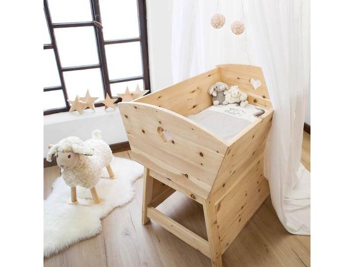 Mitwachsende Babywiege 'Sweet Sleep' aus Zirbenholz L 84 x B 60 x H 86 cm flexibel erweiterbar Handarbeit aus Deutschland von 4betterdays