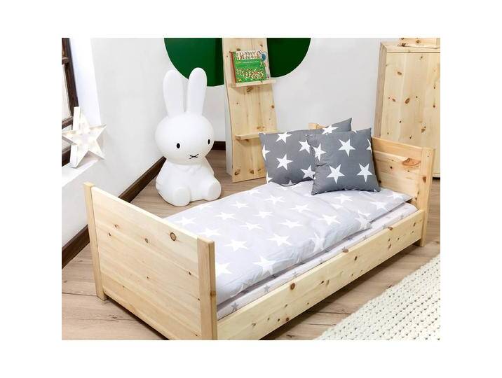 Mitwachsendes Kinderbett 'Sweet Sleep' L 140 x B 70 cm aus unbehandelter Zirbe inkl. Lattenrost Made in Germany von 4betterdays