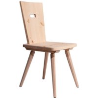Eleganter Stuhl Aus Vollholz | Griff Rechteckig Zirbe Roh Beine Buche Hergestellt in Südtirol von 4betterdayscom