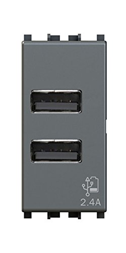 4Box USB-Buchse 2.4 Ampere, kompatibel mit Vimar Arkè Grau 4Box USB-Buchse 2.4 Ampere, kompatibel mit Vimar Arkè Grau von 4Box