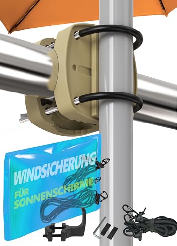 4happy Sonnenschirmhalter Balkongeländer SunnyEasy + Windsicherung für Schirme - Sonnenschirm Balkon Halterung - Schirmhalterung Balkongeländer als balkonhalterung für sonnenschirme, Sandbraun 4happy Sonnenschirmhalter Balkongeländer SunnyEasy + Windsicherung für Schirme - Sonnenschirm Balkon Halterung - Schirmhalterung Balkongeländer als balkonhalterung für sonnenschirme, Sandbraun von 4happy