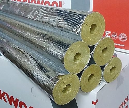 Original Rohrisolierung Rockwool 800 alukaschiert Rohrschale Steinwolle 15x20 bis 114x50 (15x20 - 24m 1/2 Karton) von 4home&work