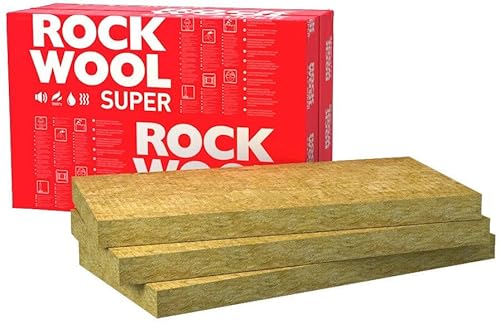 Rockwool SUPERROCK Steinwolle Platten Trennwand Dämmung Isolierung λ-0.035 - 50 - 100mm Platten 56,5x100cm (braun, 100mm - 4,52m²) von 4home&work