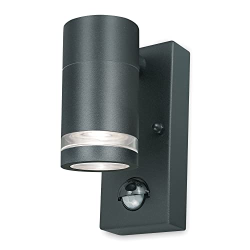 4lite Marinus Single Direction GU10 Wandleuchte mit PIR, Anthrazit von 4lite