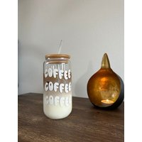 Trinkglas I Coffee Glas Iced Coffee To Go Cup Glas Mit Strohhalm von 4moodscreation