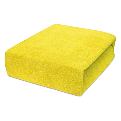 Best for Kids Spannbettlaken Spannbetttuch 100% Baumwolle Jersey in 22 Farben und 9 Größen (90x180, Gelb) von 4myBaby GmbH
