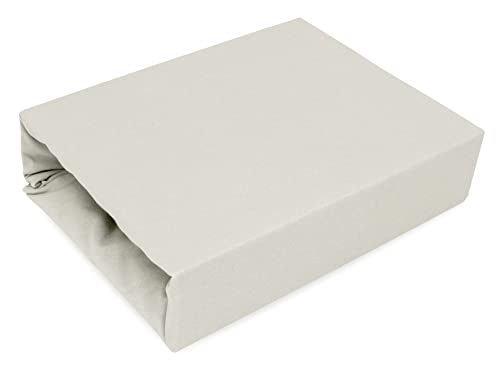 Best for Kids Spannbettlaken Spannbetttuch 100% Baumwolle Jersey in 22 Farben und 9 Größen (90x160, Ecri) von 4myBaby GmbH