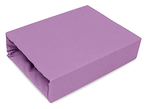 4myBaby GmbH Best for Kids Spannbettlaken Spannbetttuch 100% Baumwolle Jersey in 22 Farben und 9 Größen (80x180, Violett) von 4myBaby GmbH