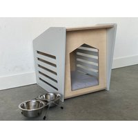 Modernes Hundehaus, Modernes Katzenhaus, Sperrholzhaus Für Katze, Holzhaus Mit Kissen Haustierbett, Haustierhaus von 4pawsshopDesign