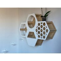 Set Sechseckiges Katzenregal Inklusive Stufen, Katzenmöbel, Katzenhaus, Katzen Hexagon Möbel, Katzenbett Aus Holz, Bestes Geschenk Für Ihre Katze von 4pawsshopDesign