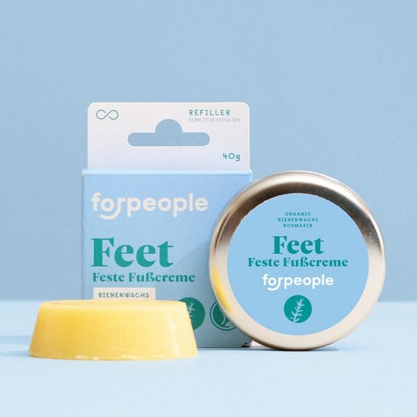 forpeople 2er Vorteils-Set | Feste Fußcreme | Zehenschmaus | Naturkosmetik | Bio | Regional von forpeople