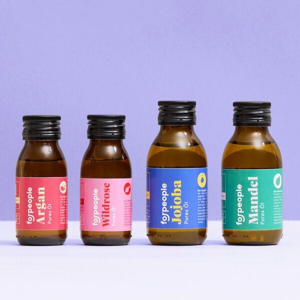 forpeople 4er Set Pure Pflegeöle in Bioqualität - Jojoba, Argan, Wildrosenkern und Mandel von forpeople