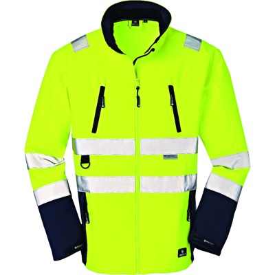Warnschutz-Softshelljacke PITTSBURGH 3476, warngelb/navy, Größe XXL von 4protect
